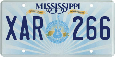 MS license plate XAR266
