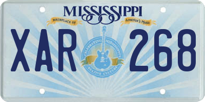 MS license plate XAR268