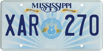 MS license plate XAR270