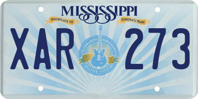 MS license plate XAR273
