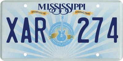 MS license plate XAR274