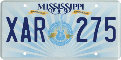 MS license plate XAR275