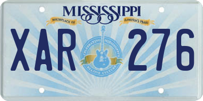 MS license plate XAR276