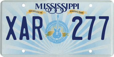 MS license plate XAR277