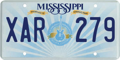 MS license plate XAR279