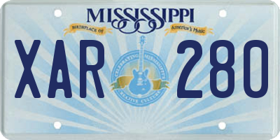 MS license plate XAR280