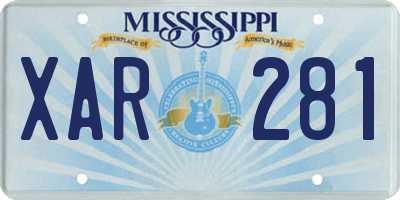 MS license plate XAR281