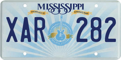 MS license plate XAR282