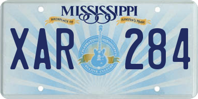 MS license plate XAR284