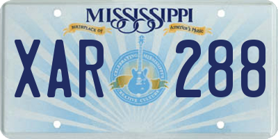 MS license plate XAR288