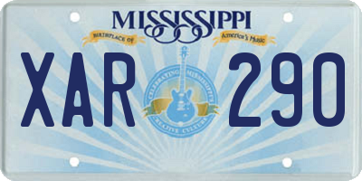 MS license plate XAR290