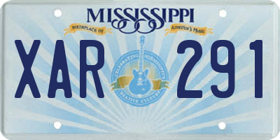 MS license plate XAR291