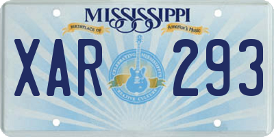 MS license plate XAR293