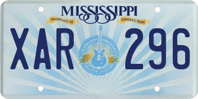 MS license plate XAR296