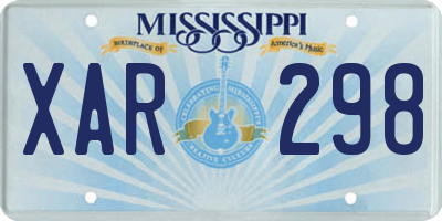 MS license plate XAR298