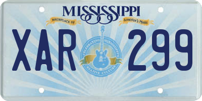 MS license plate XAR299