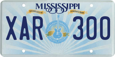 MS license plate XAR300