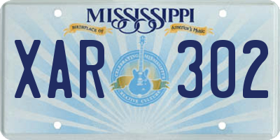 MS license plate XAR302