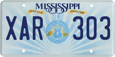 MS license plate XAR303