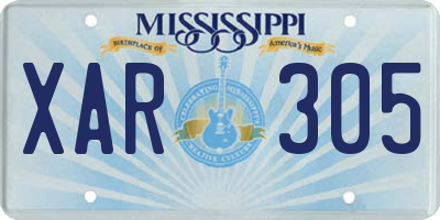 MS license plate XAR305