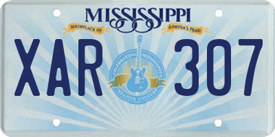 MS license plate XAR307