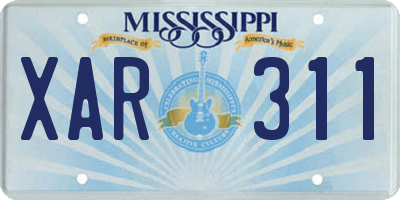 MS license plate XAR311