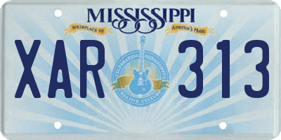 MS license plate XAR313