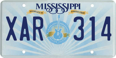 MS license plate XAR314