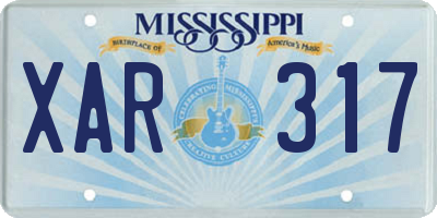 MS license plate XAR317