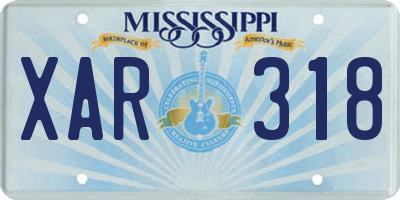 MS license plate XAR318