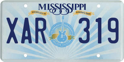 MS license plate XAR319