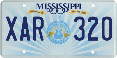 MS license plate XAR320