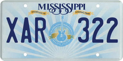 MS license plate XAR322