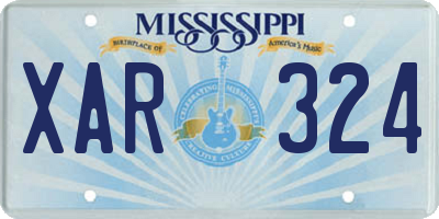 MS license plate XAR324