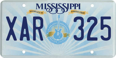 MS license plate XAR325