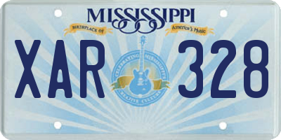 MS license plate XAR328