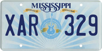 MS license plate XAR329