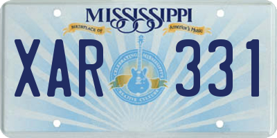 MS license plate XAR331