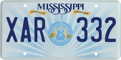 MS license plate XAR332