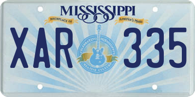 MS license plate XAR335
