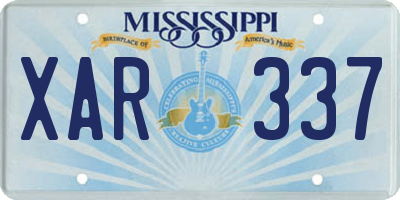 MS license plate XAR337