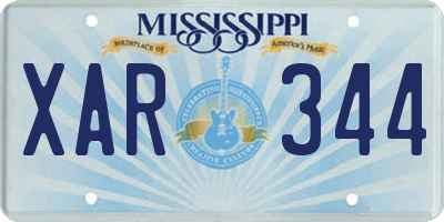 MS license plate XAR344