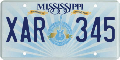 MS license plate XAR345