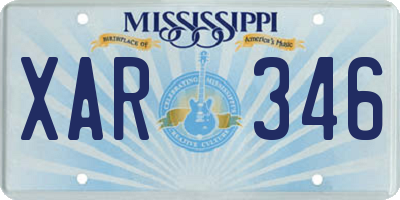 MS license plate XAR346