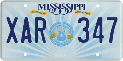 MS license plate XAR347