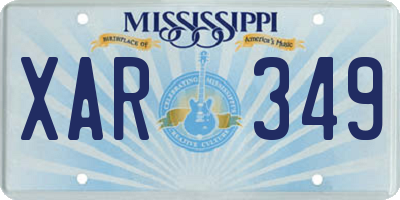 MS license plate XAR349