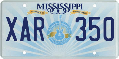 MS license plate XAR350