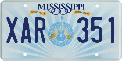 MS license plate XAR351