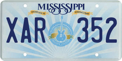 MS license plate XAR352