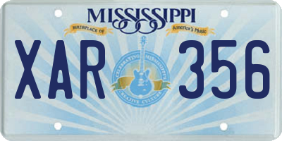MS license plate XAR356